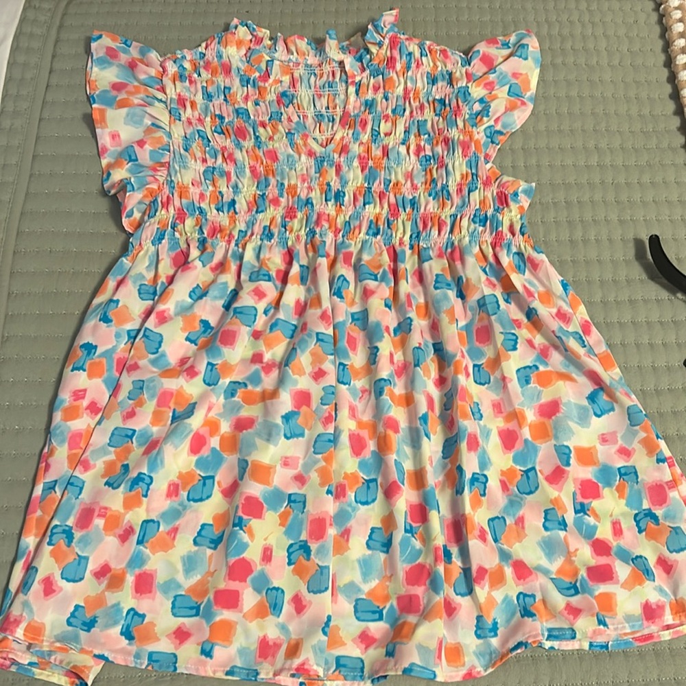 SHEIN Colorful Babydoll Top